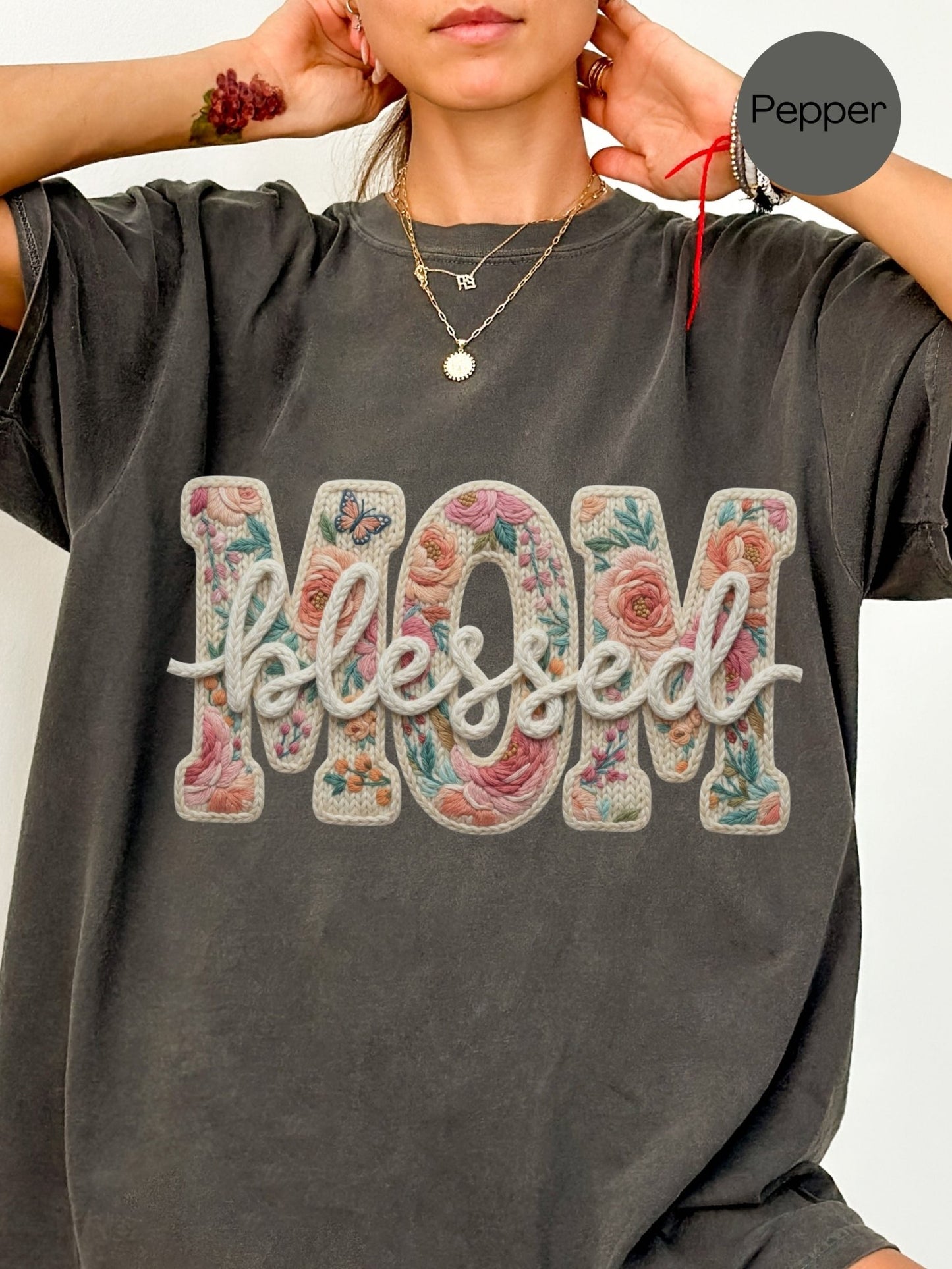 Blessed Mom Floral Tee