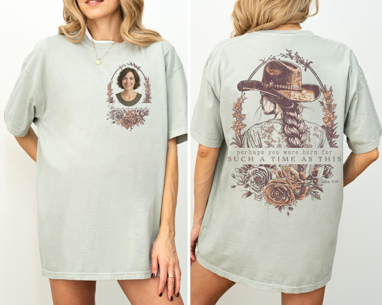Vintage style Christian shirt with photo and verse