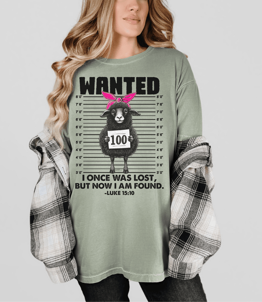 Funny Lost Lamb I Once Was Lost But Now I Am Found Tee Comfort Colors Bay
