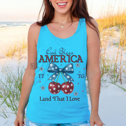 patriotic cherry graphic shirt
