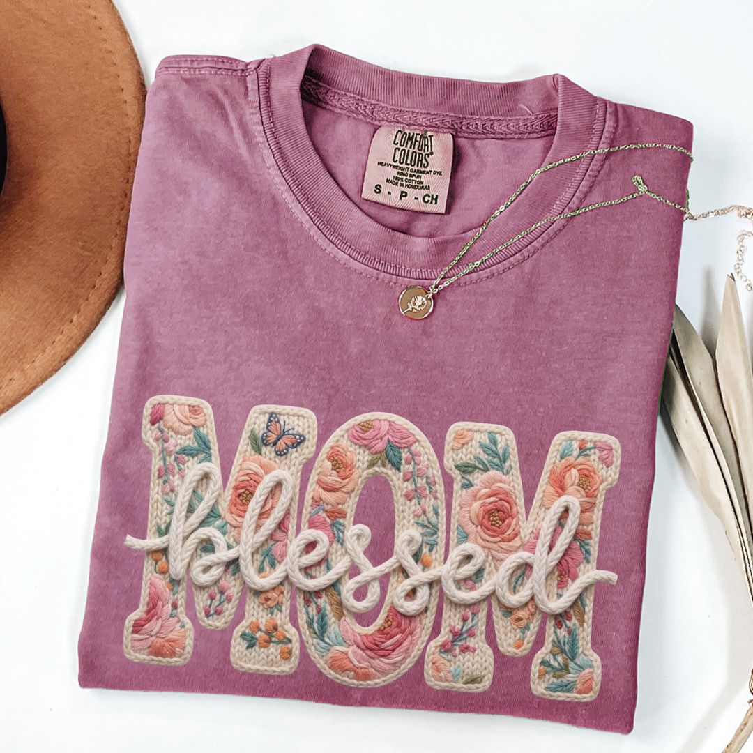 Blessed Mom Floral Tee