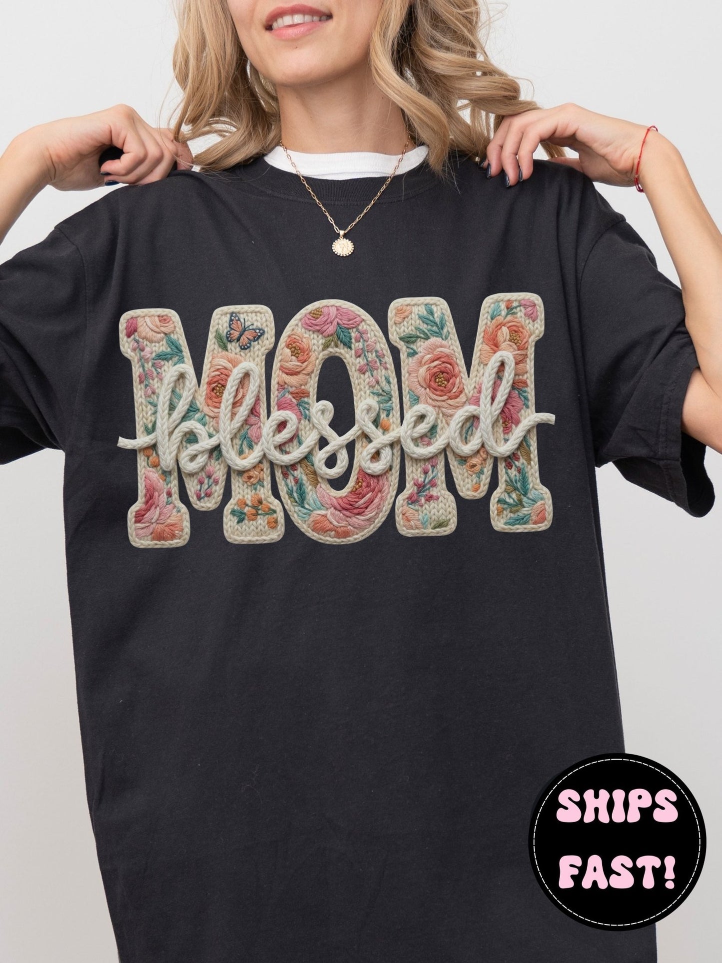 Blessed Mom Floral Tee