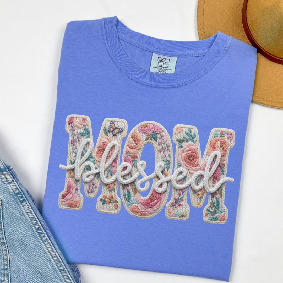Blessed Mom Floral Tee