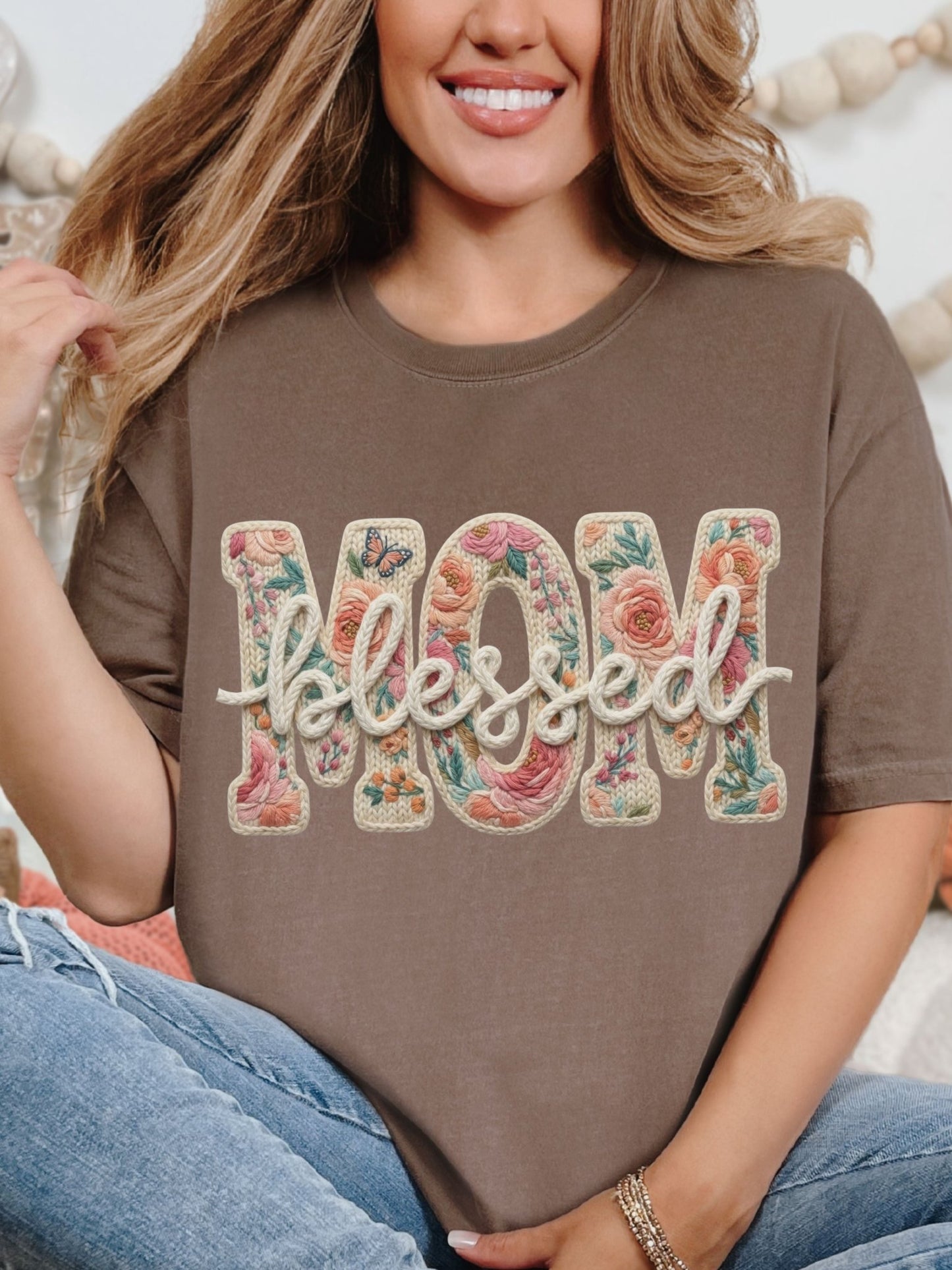 Blessed Mom Floral Tee