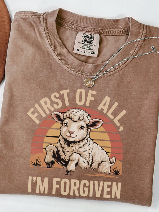 a brown shirt with a picture of a sheep on it