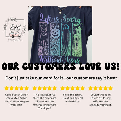 a t - shirt that says, our customers love us don&#39;t just take