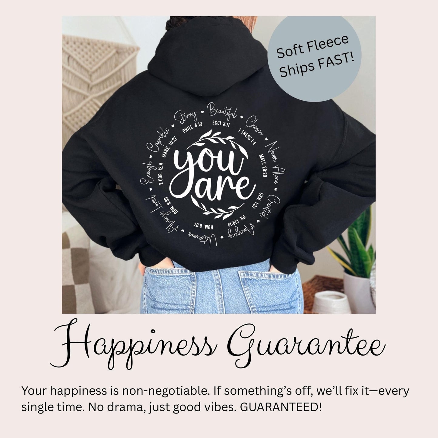 Christian Hoodie - God Says You Are | Bible Verse Fleece Pullover Gift