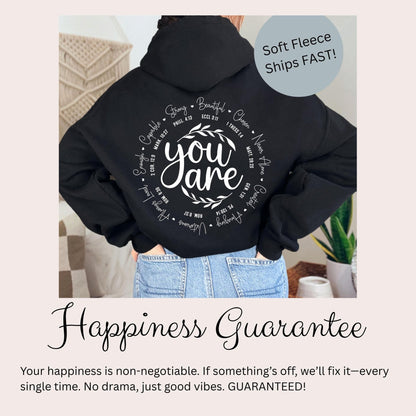 Christian Hoodie - God Says You Are | Bible Verse Fleece Pullover Gift