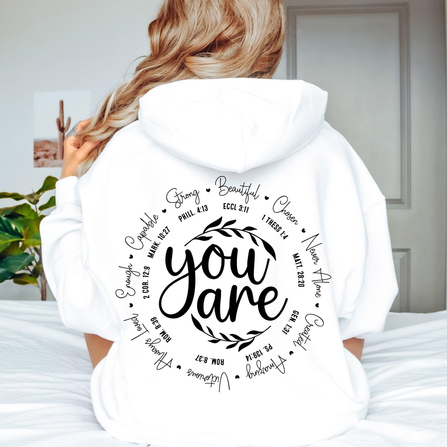 Christian Hoodie - God Says You Are | Bible Verse Fleece Pullover Gift
