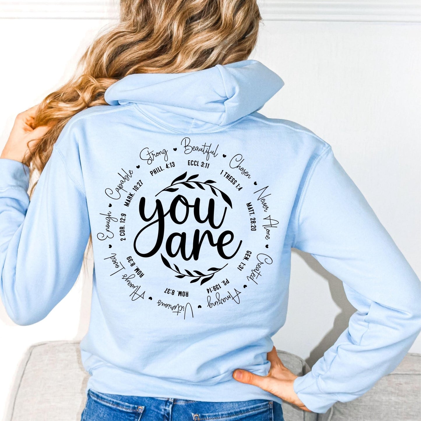 Christian Hoodie - God Says You Are | Bible Verse Fleece Pullover Gift