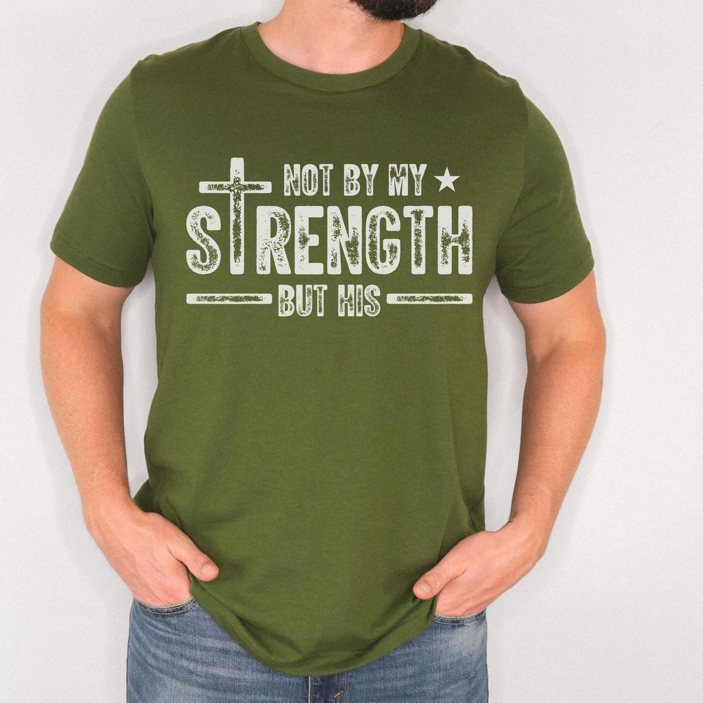 Inspirational men’s religious shirt with Bible verse themed design great for Easter gifts or Father’s Day spiritual encouragement