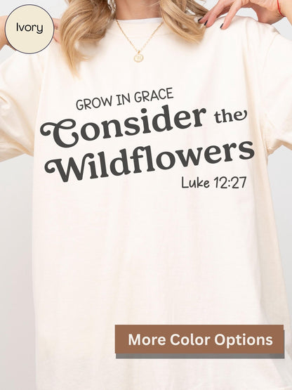Christian apparel for women with floral Bible verse print, ideal for prayer groups or encouragement gifts