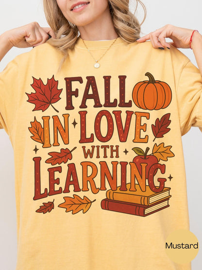 fall teacher gift tee with design