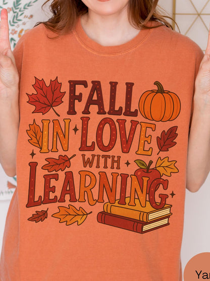 cute teacher shirt fall mockup