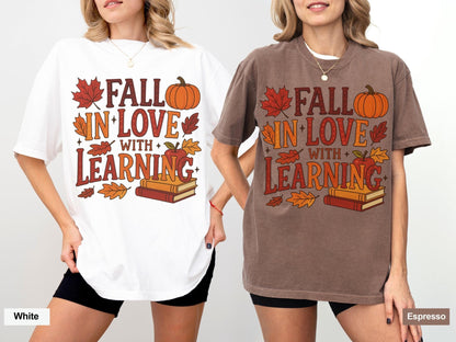 cute teacher shirt fall mockup