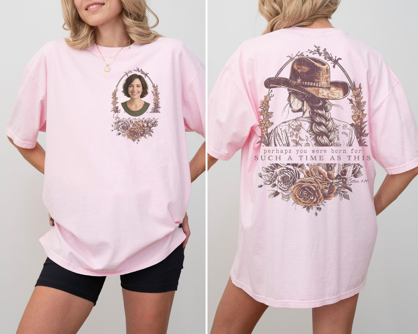 Christian tee with custom image and Esther design