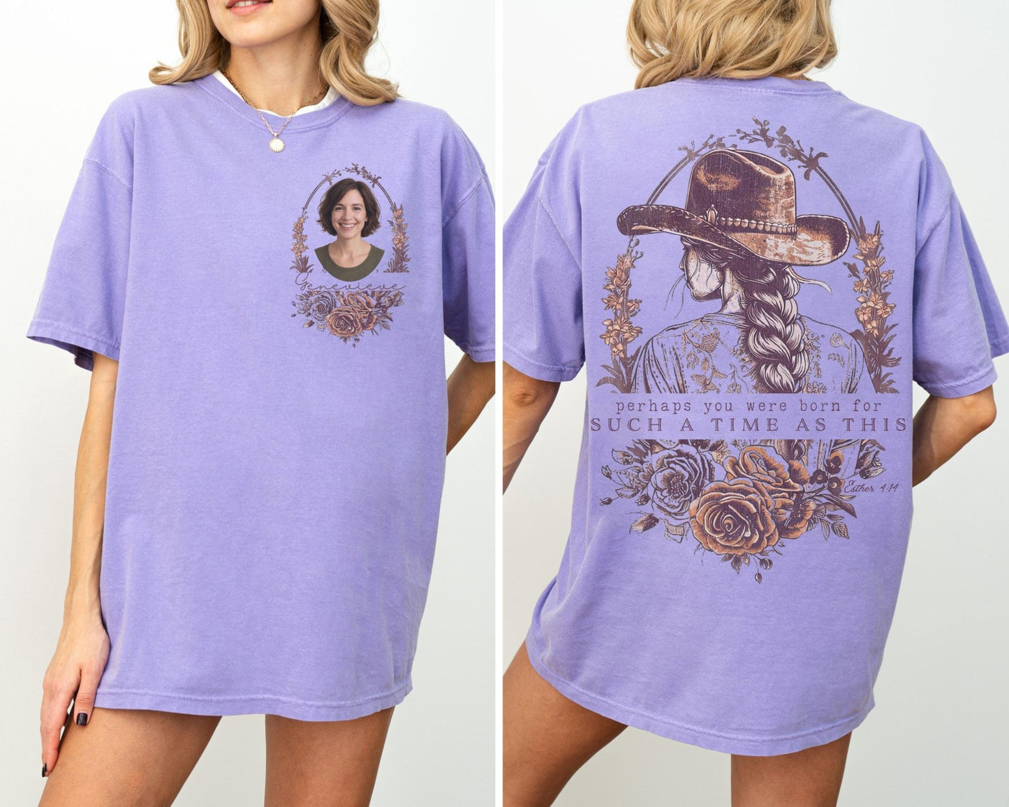 Religious shirt with custom portrait and scripture