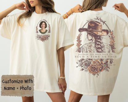 Personalized Christian shirt with floral frame and photo