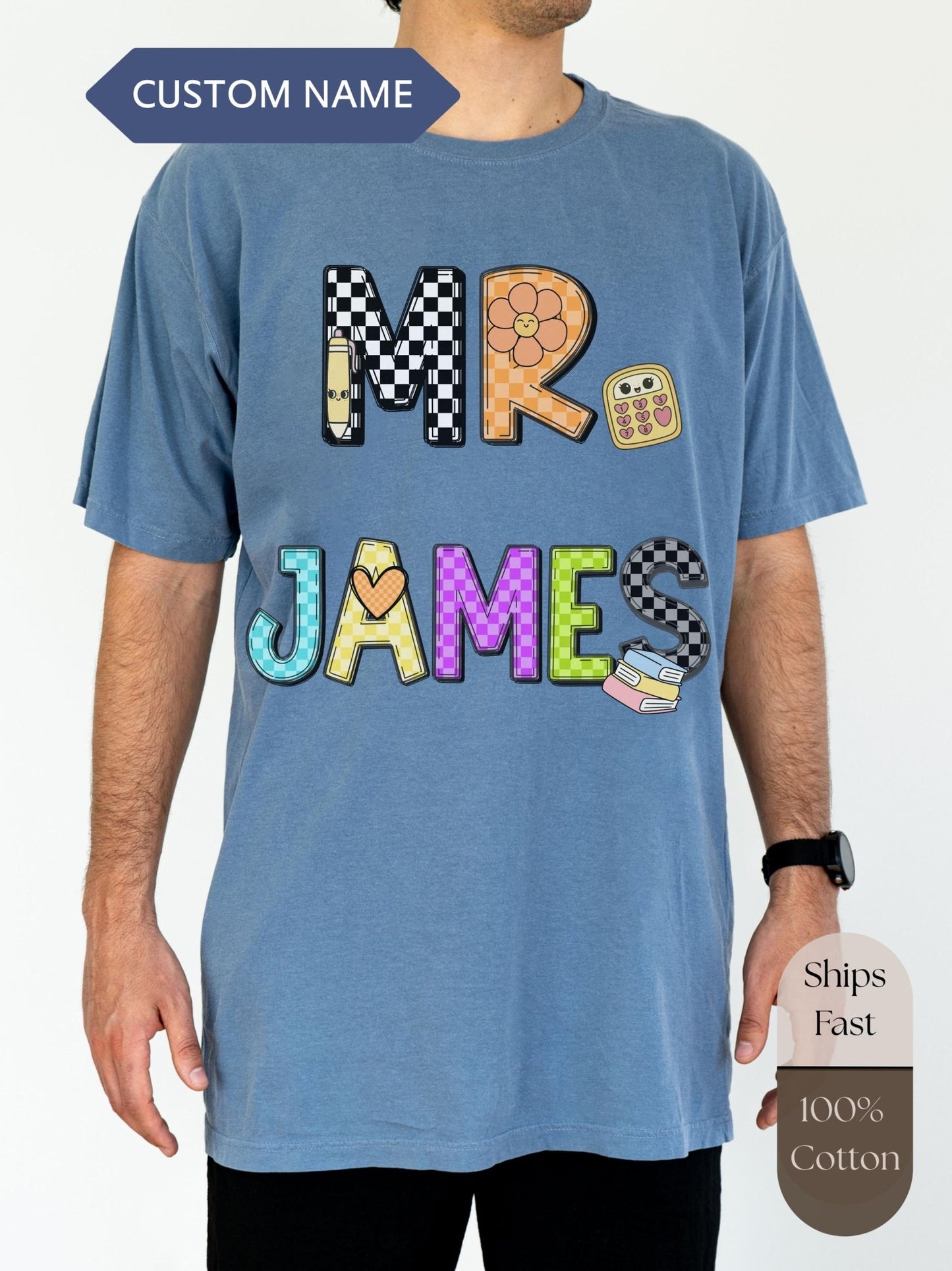 personalized teacher name tee