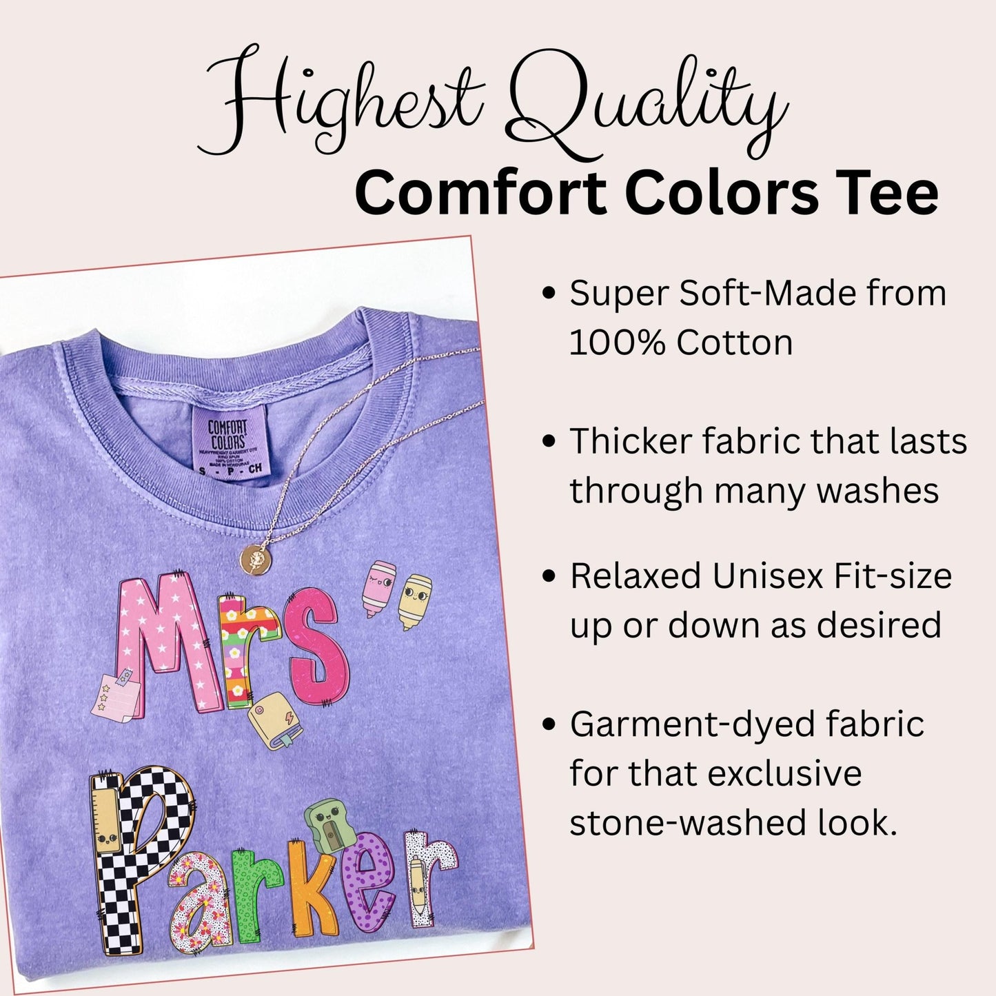 a purple t - shirt with the words ms and mrs on it