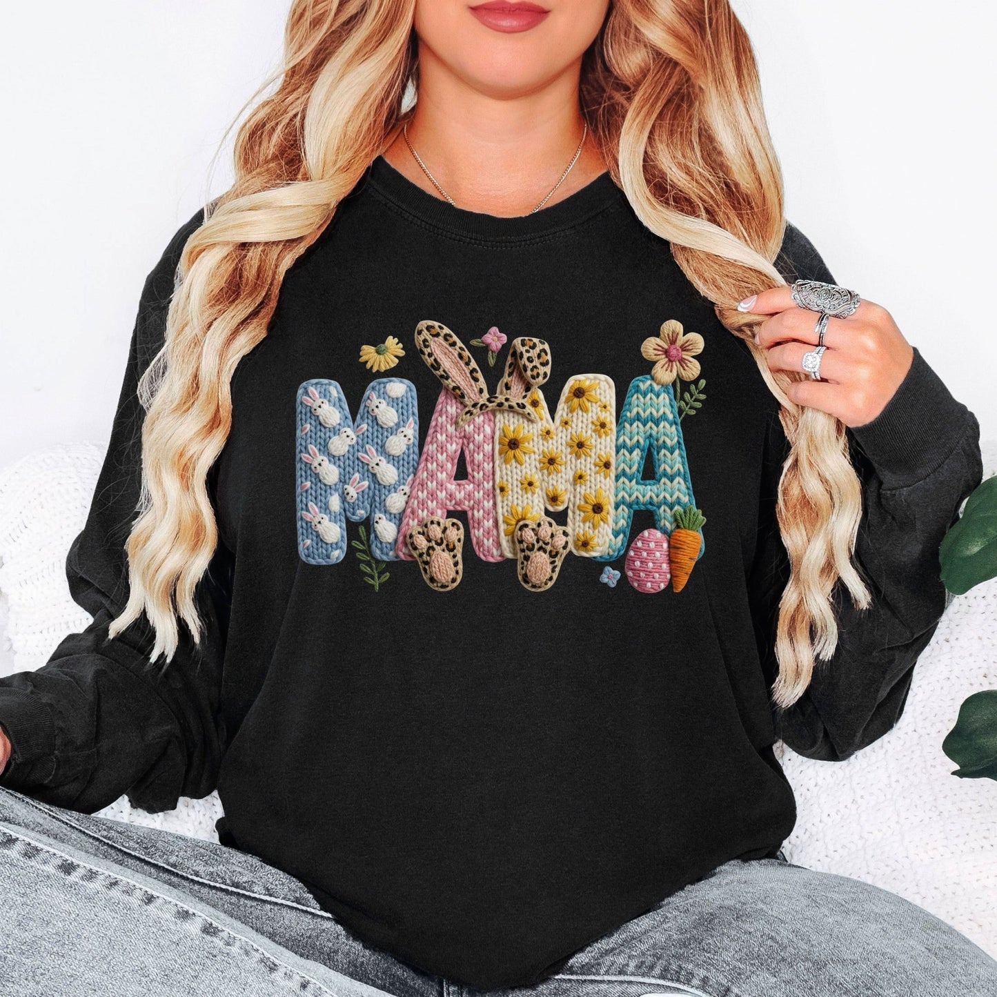Cute Mama Easter Long Sleeve Tee
