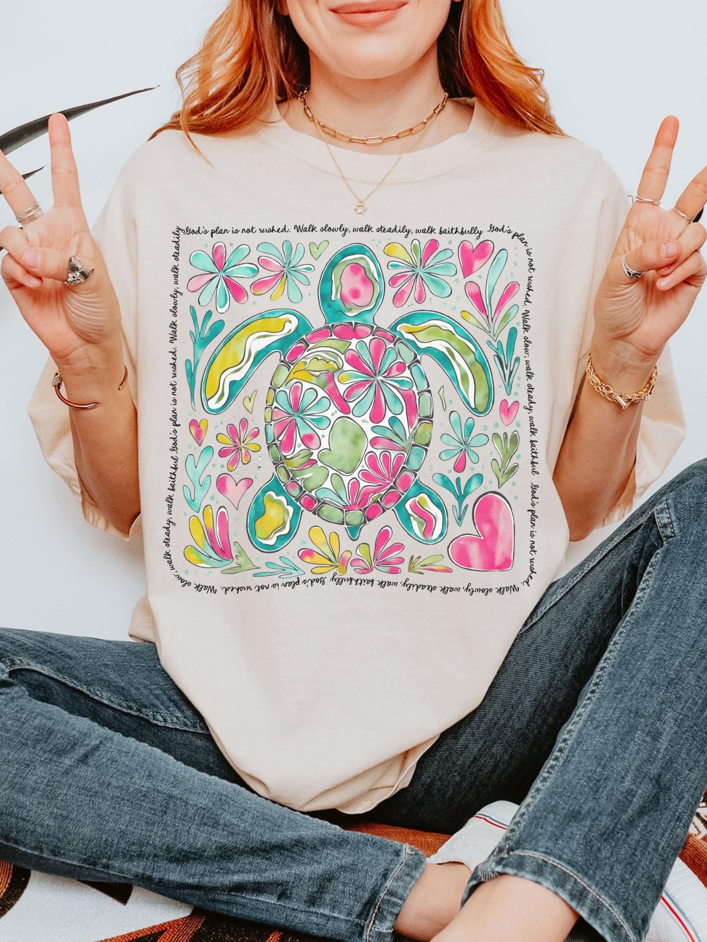 Bible verse tee for Christian women featuring oversized fit and comfortable style a meaningful gift for her or spiritual apparel for everyday wear