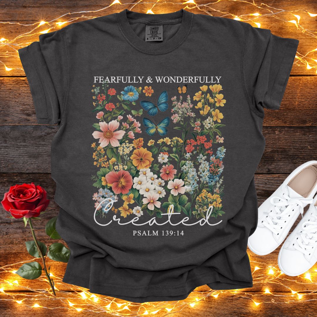 Fearfully and Wonderfully Created Psalm 139:14 Comfort Colors Tee Pepper