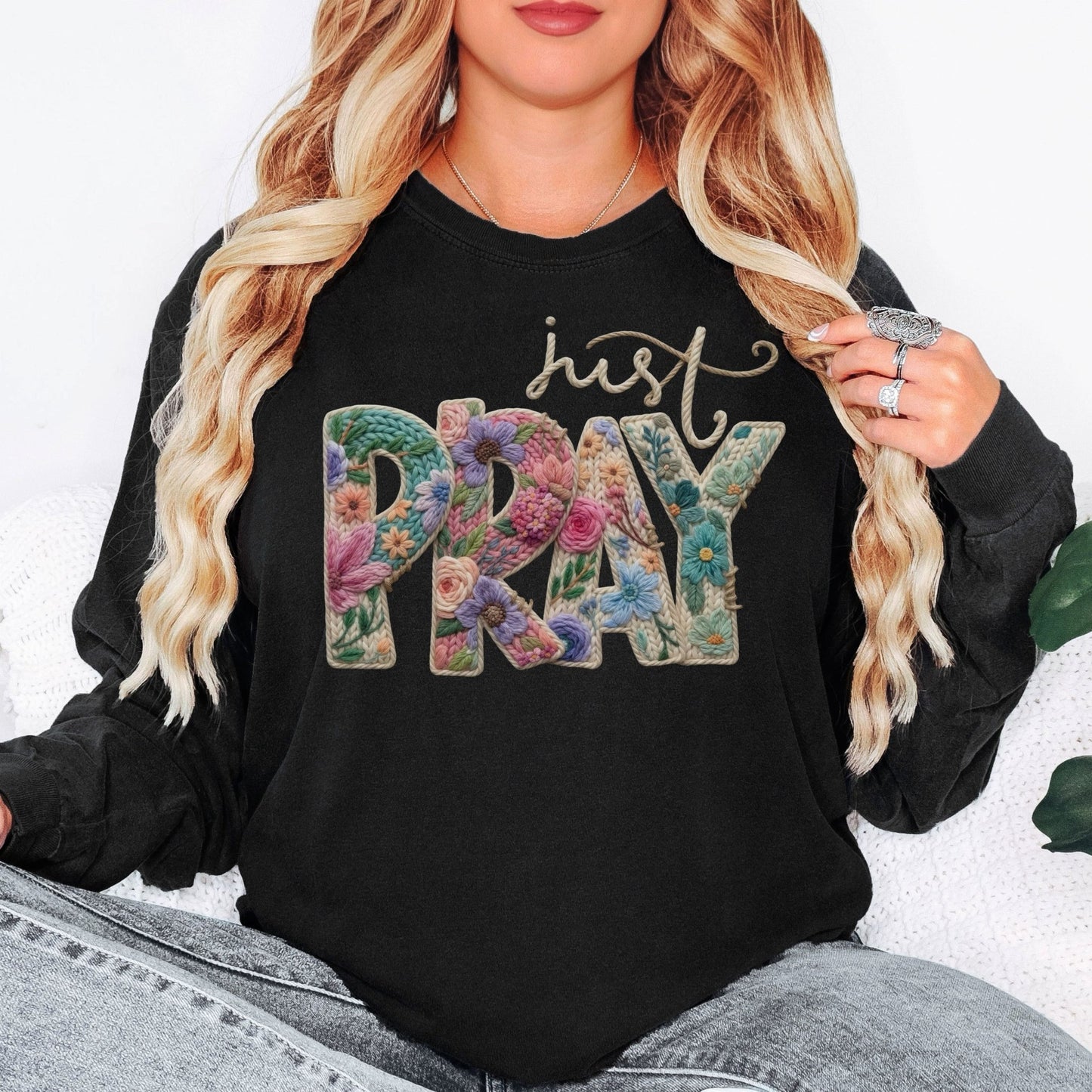 Floral Pray Long Sleeve Tee
