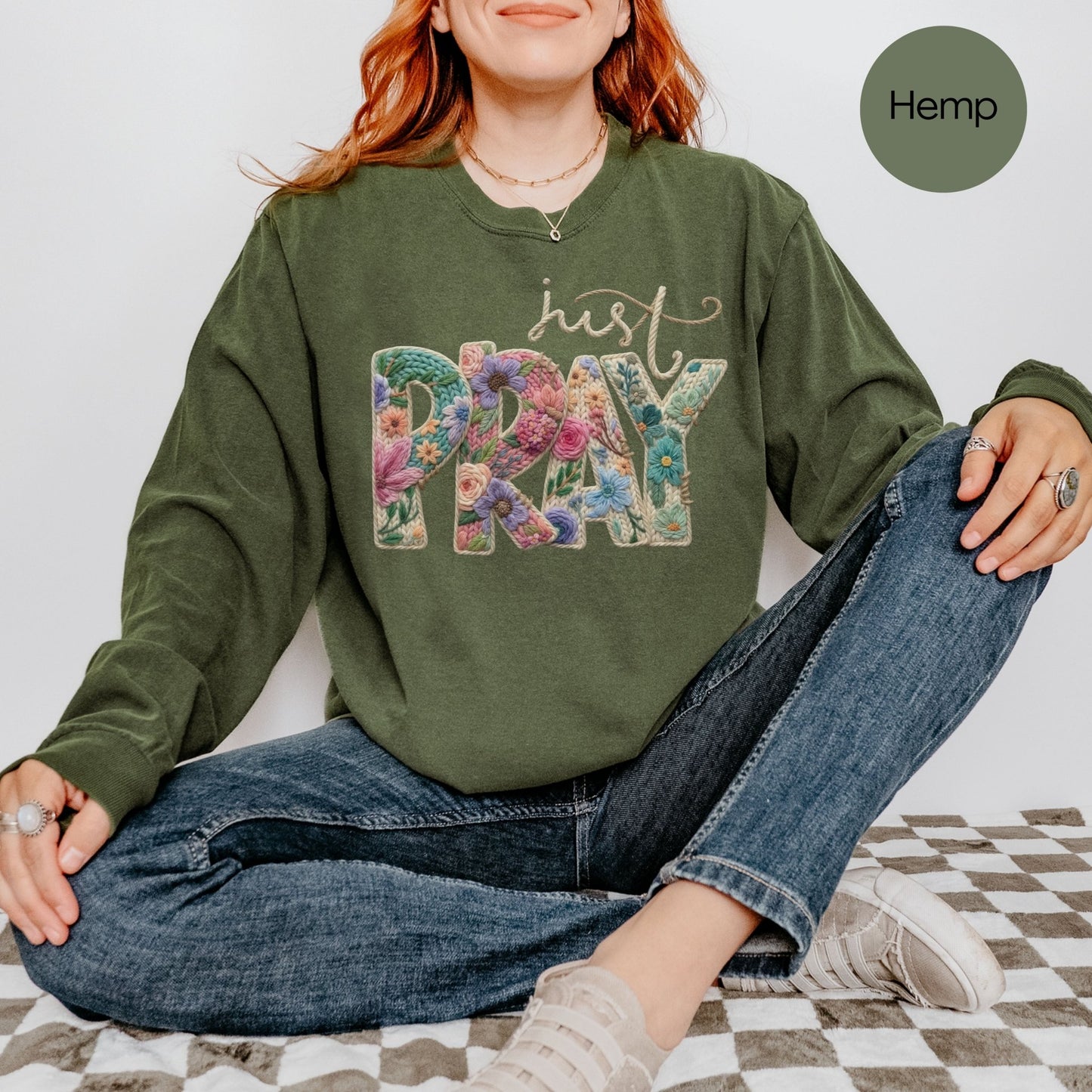 Floral Pray Long Sleeve Tee