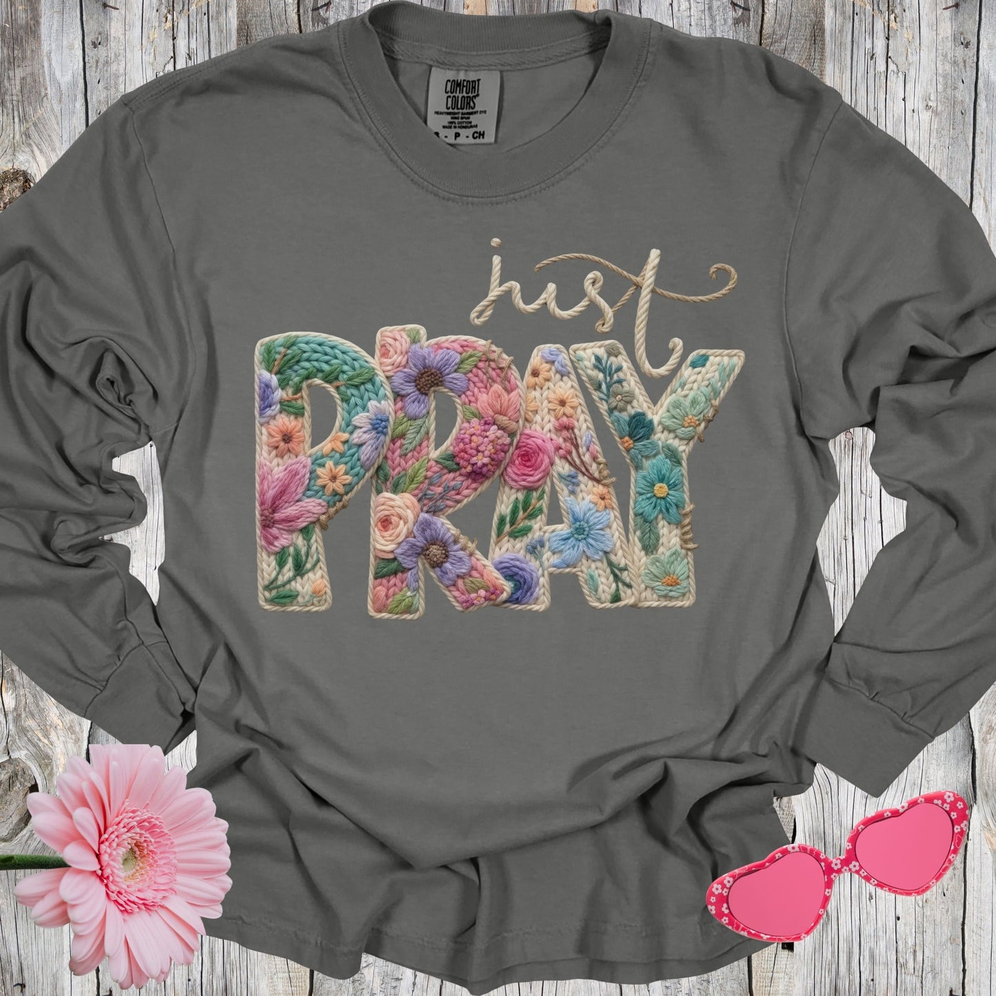 Floral Pray Long Sleeve Tee