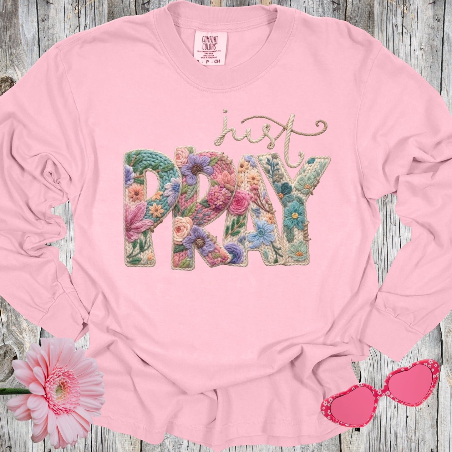 Floral Pray Long Sleeve Tee