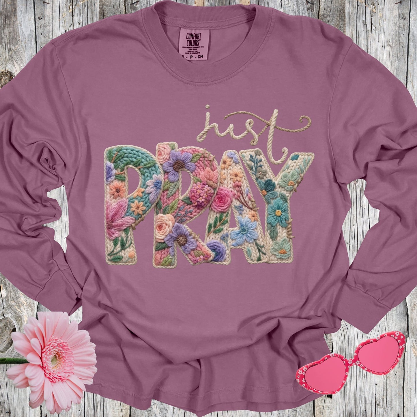 Floral Pray Long Sleeve Tee