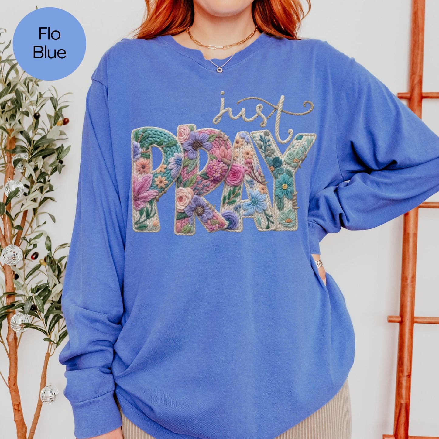 Floral Pray Long Sleeve Tee