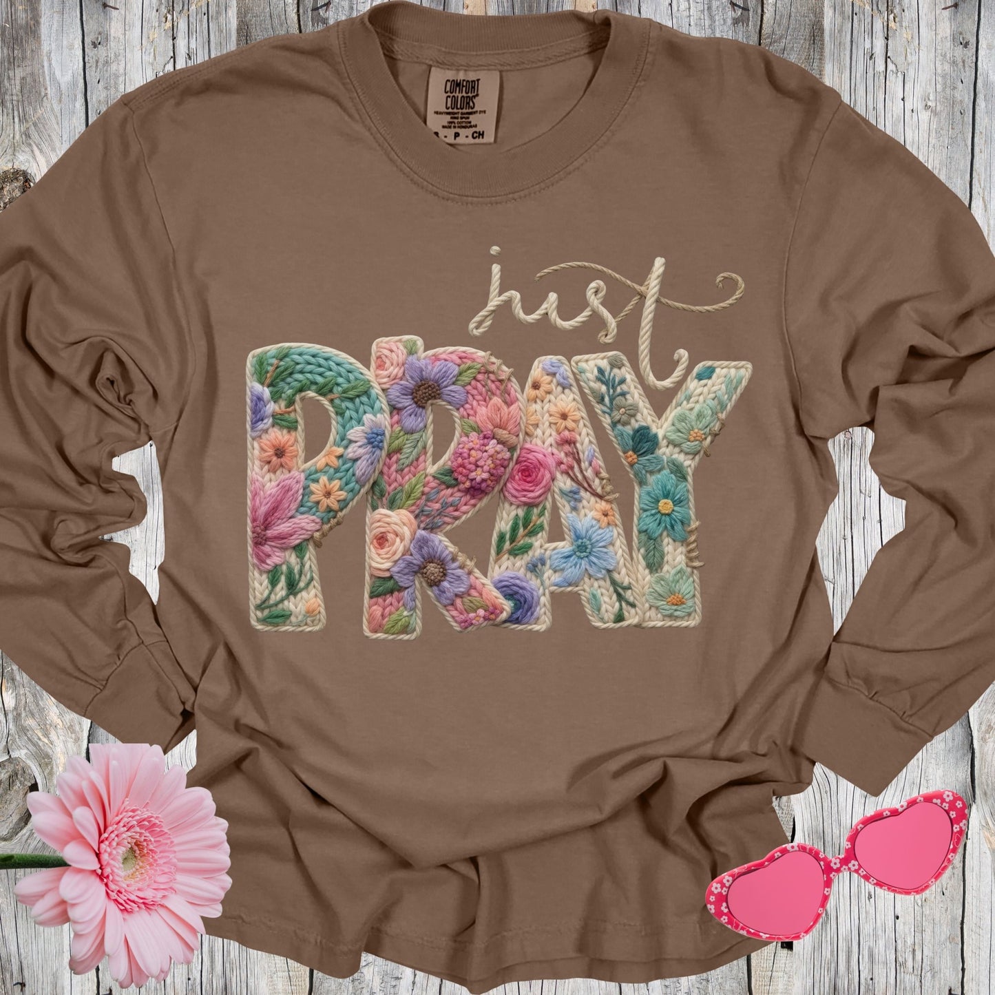Floral Pray Long Sleeve Tee