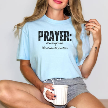 Prayer faith shirt featuring a humorous and inspirational message perfect for church worship everyday faith-based outfits and as a spiritual gift for Christian friends and family