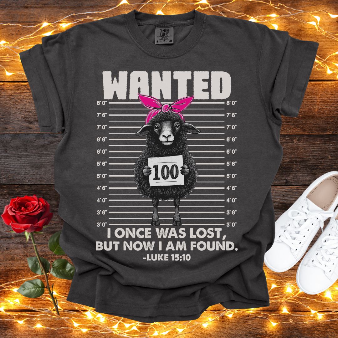 Funny Lost Lamb I Once Was Lost But Now I Am Found Tee Comfort Colors Pepper