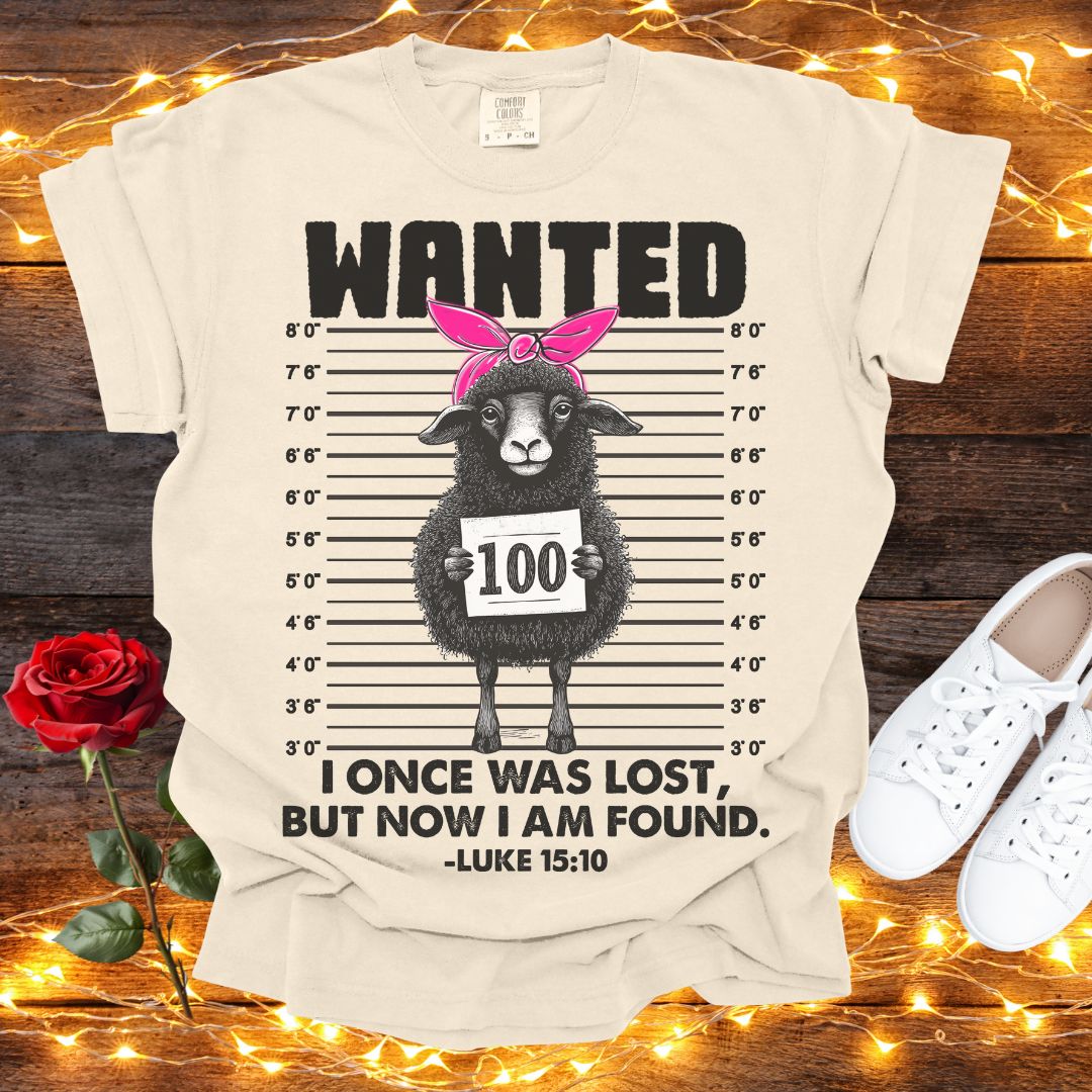 Funny Lost Lamb I Once Was Lost But Now I Am Found Tee Comfort Colors Ivory