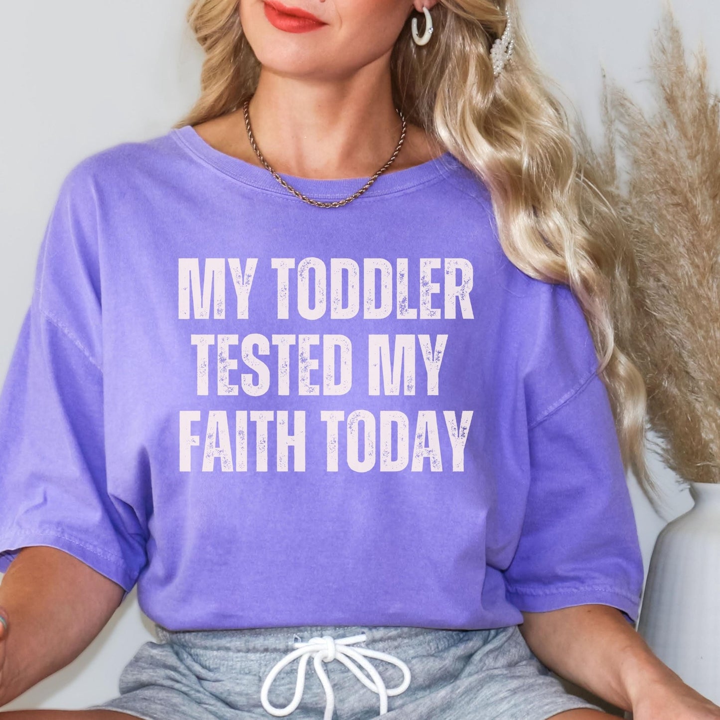 Womens faith-based tshirt with a trendy design that speaks to mothers balancing parenting and faith a unique Christian gift for her that is both fashionable and meaningful for daily wear