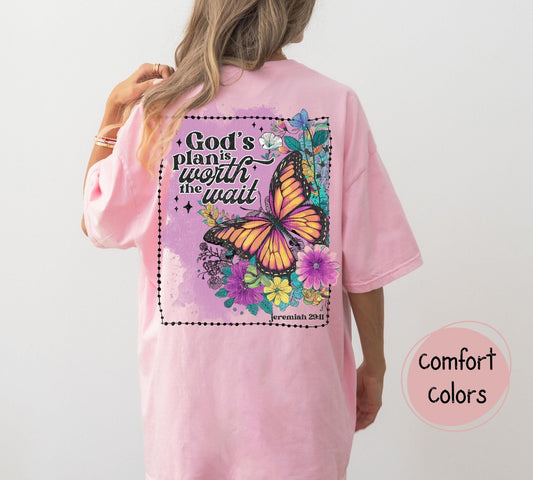 gods plan is worth the wait comfort colors tee shirt
