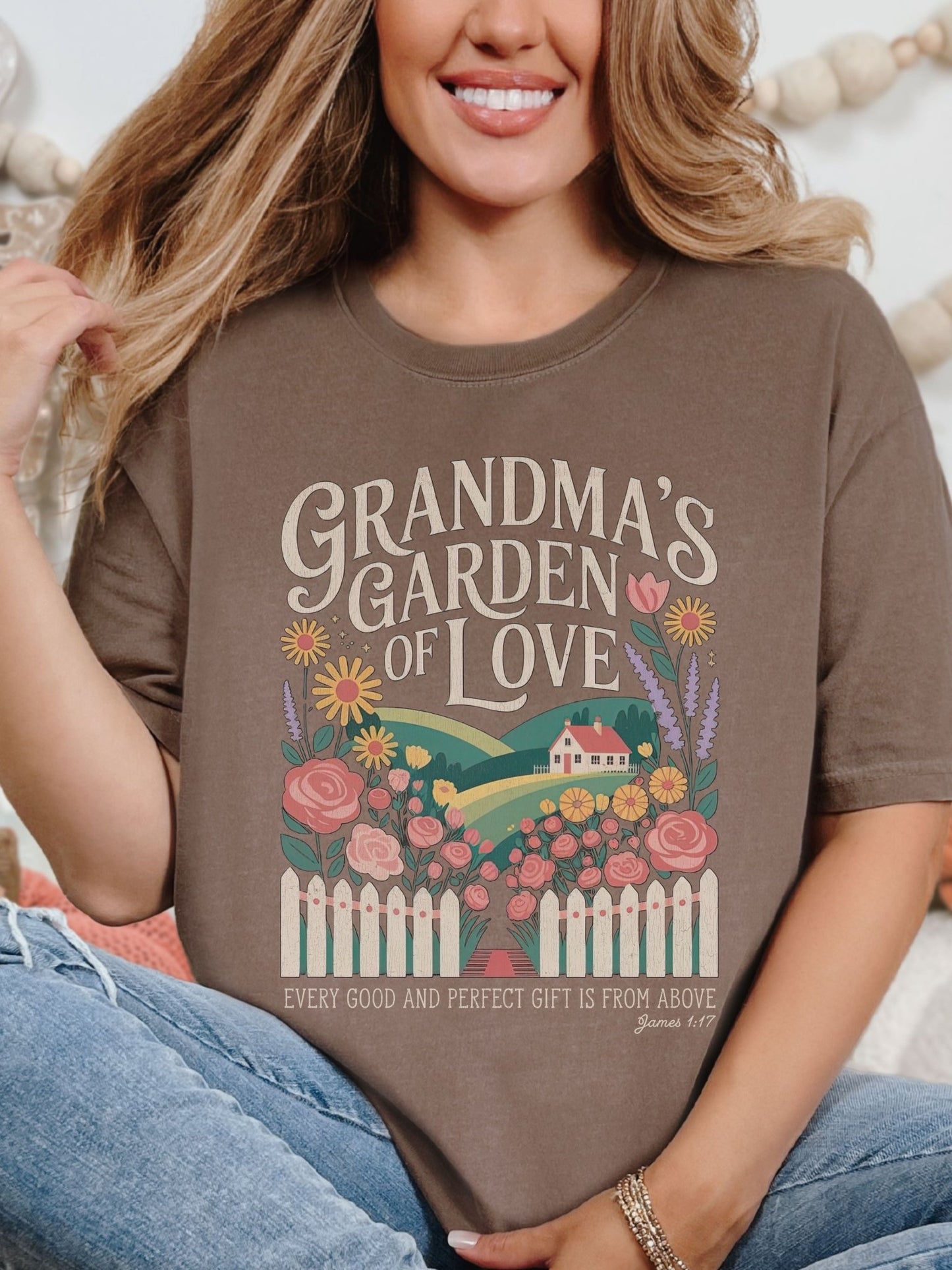 Grandma's Garden of Love Comfort Colors Tee Espresso