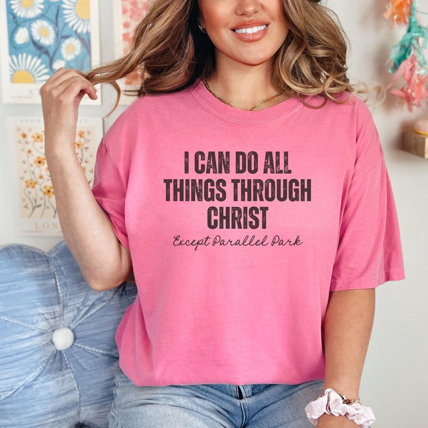 Religious gift T-shirt for women, designed with a stylish Christian message, perfect for comfort and everyday faith-based wear.