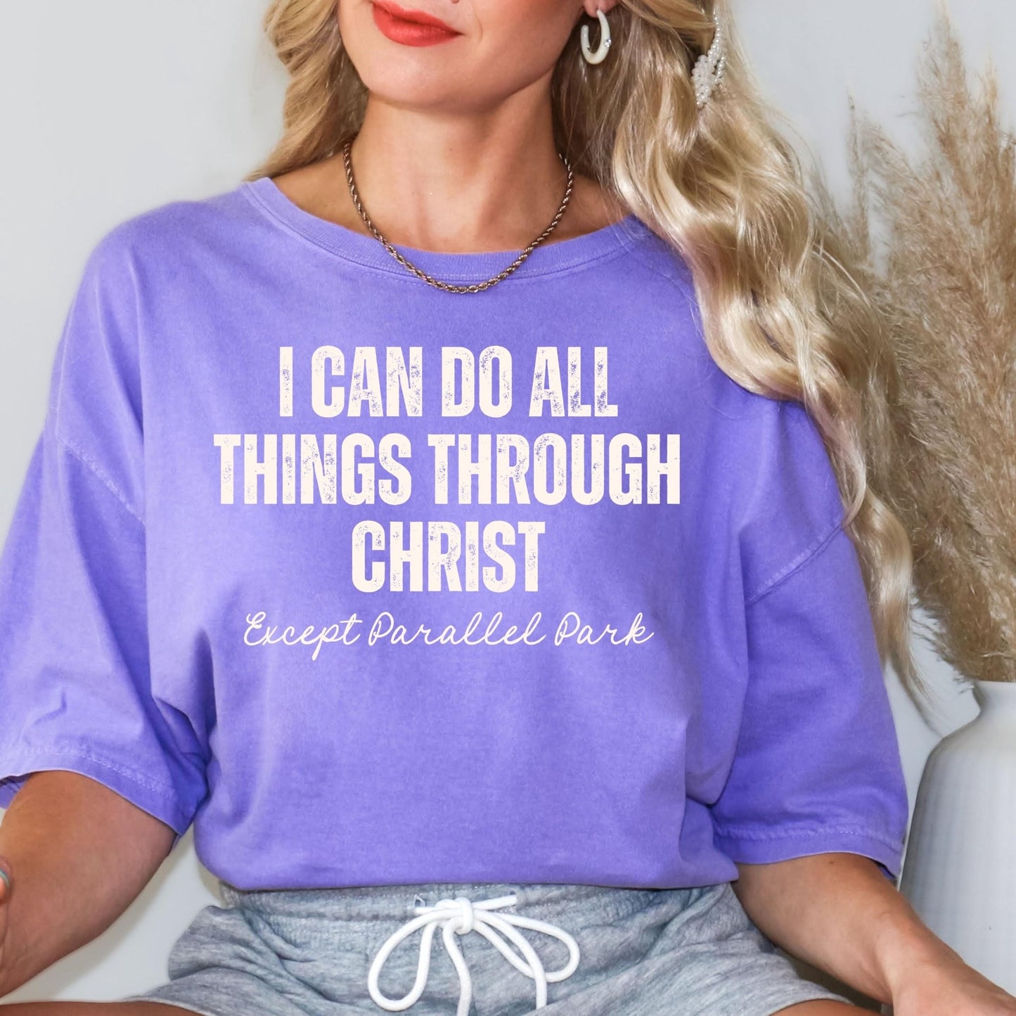 Christian apparel gift for women, showcasing a trendy and funny message about faith, perfect for church events and daily inspiration.