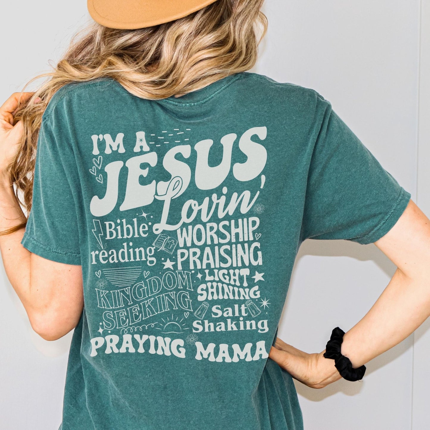 Jesus loving mama tee for women who walk in faith a great Christian shirt for Mother’s Day church wear or daily spiritual style