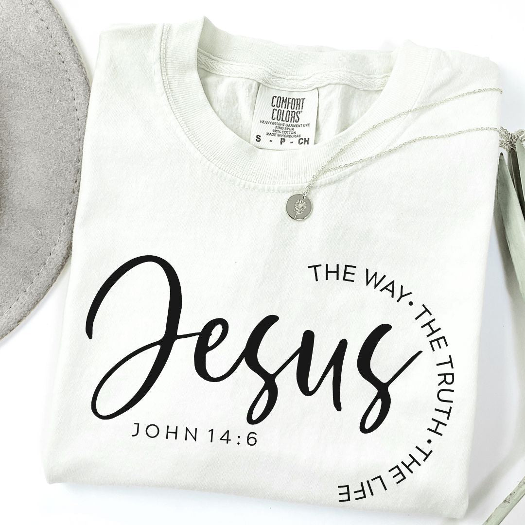 Jesus The Way The Truth The Light John 14:6 Comfort Colors Tee Ivory