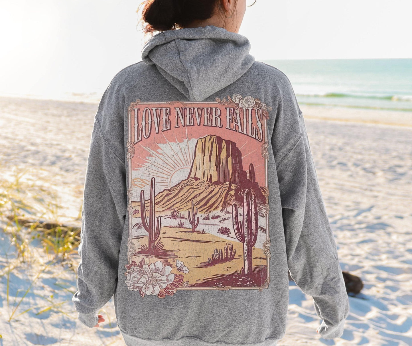 Floral Jesus hoodie with inspirational message