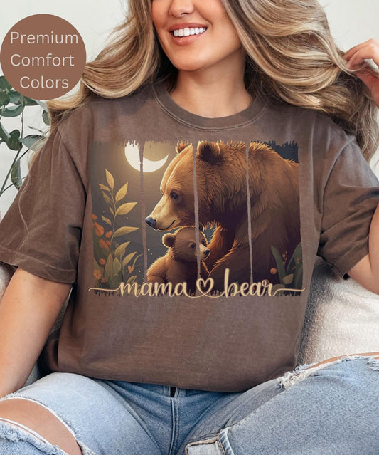 This Mama Bear Comfort Colors shirt features a vintage bear graphic, making it a perfect Mother’s Day gift. A cozy oversized tee for nature lovers and moms who adore rustic, soft cotton fashion.