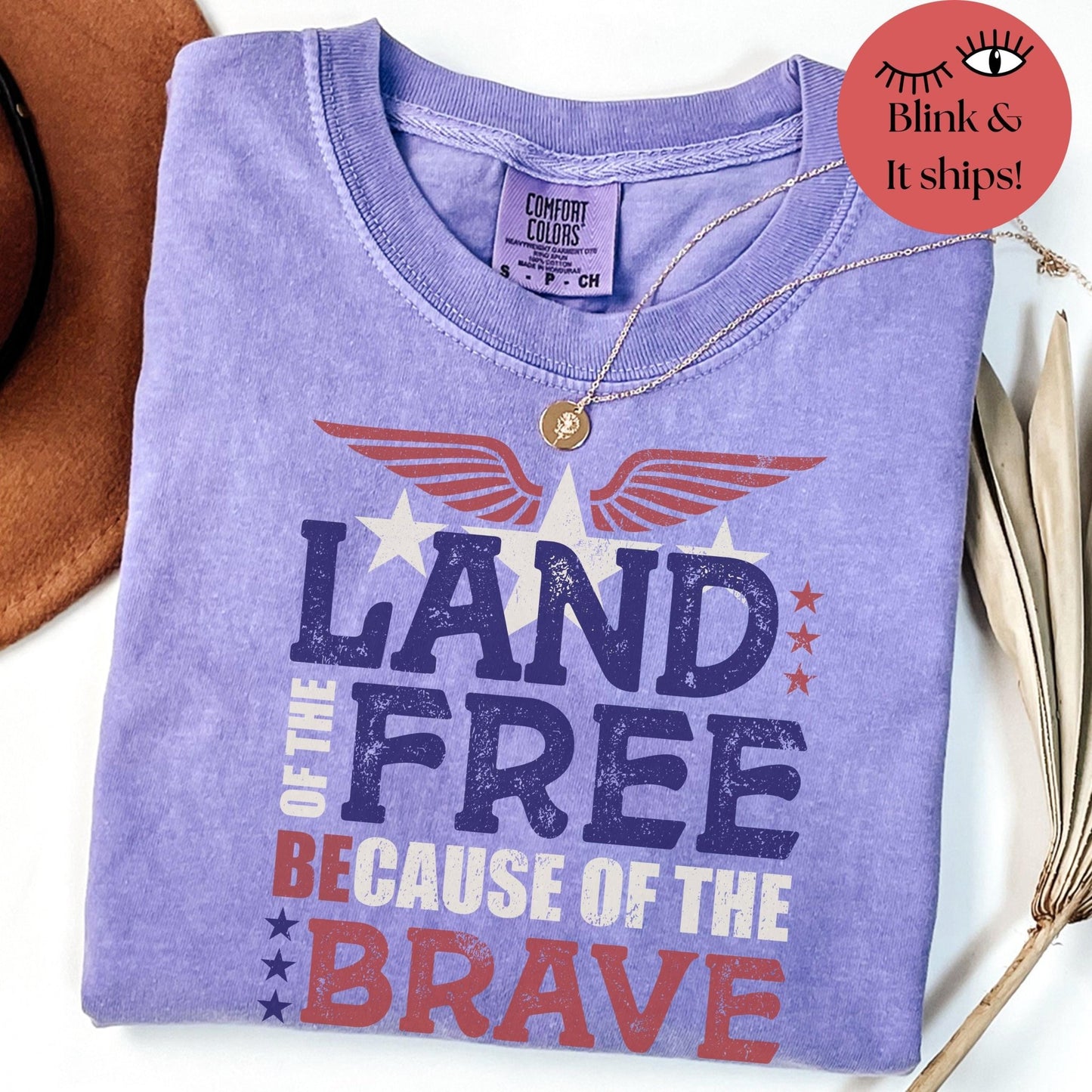 Graphic t-shirt for American pride events designed with bold freedom statement suitable for honoring veterans and showing patriotism