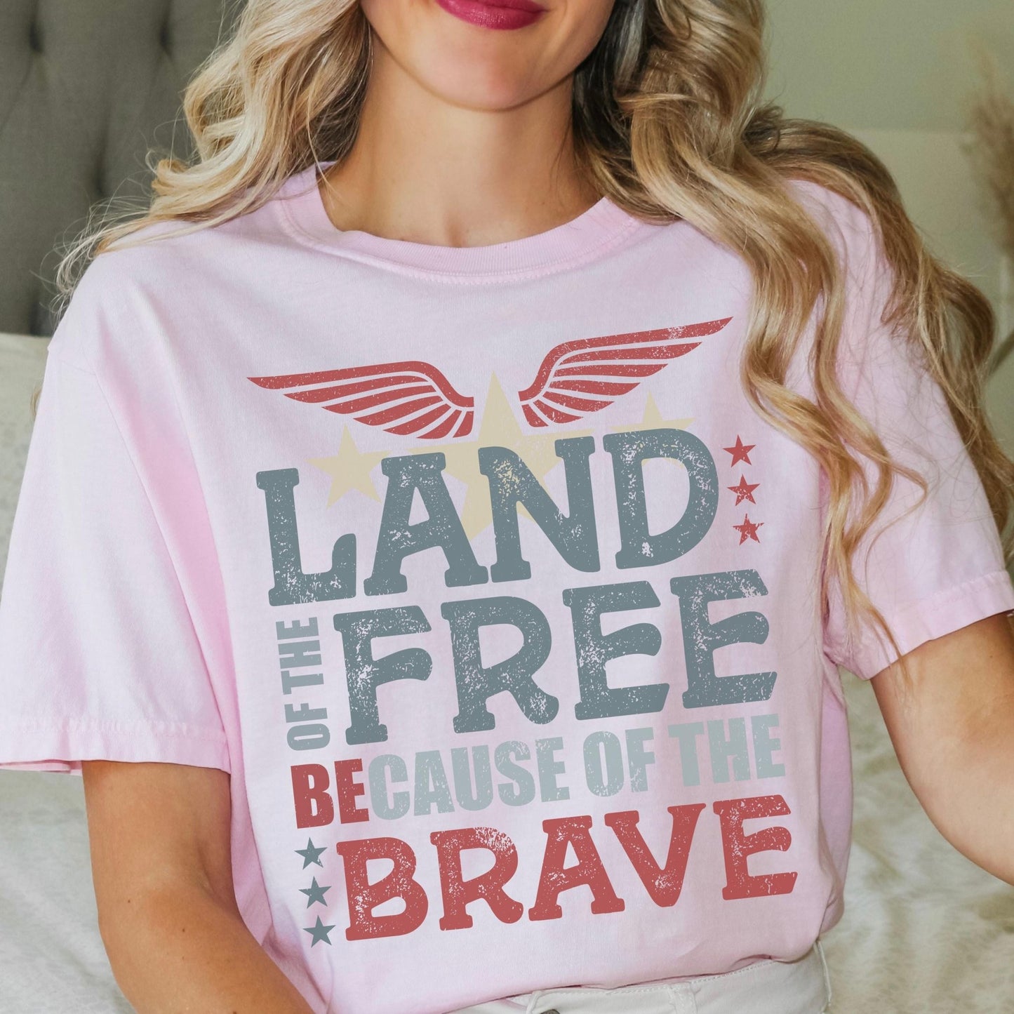 Gift idea for patriotic occasions like Memorial Day or Fourth of July with bold lettering and strong American theme honoring national service and bravery