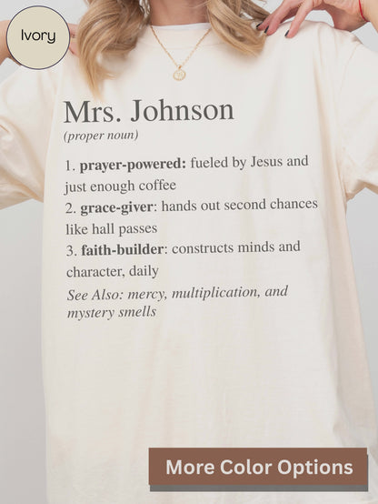Custom Teacher Name Definition Tee