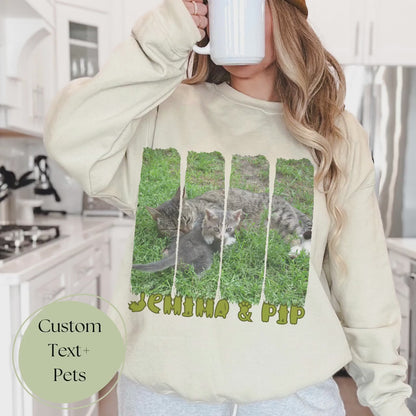 Custom Pet Portrait Sweater – Personalized Memorial Pet Gift | Cozy Fleece Crewneck